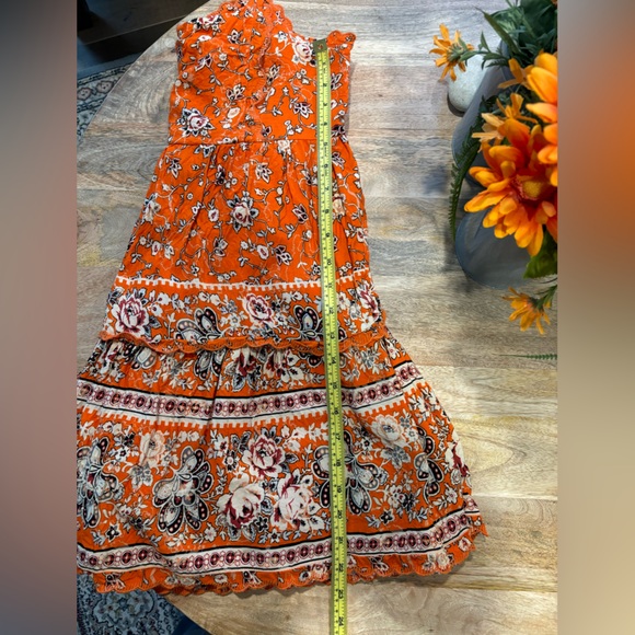 Urbana Outfitters Orange Floral Baby Doll Dress - Picture 9 of 13